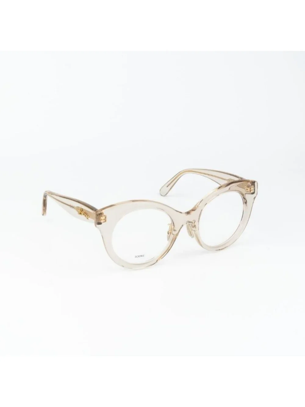 Loewe CURVY Women Eyeglasses Beige Round LW50074F 057 NEW AUTHENTIC